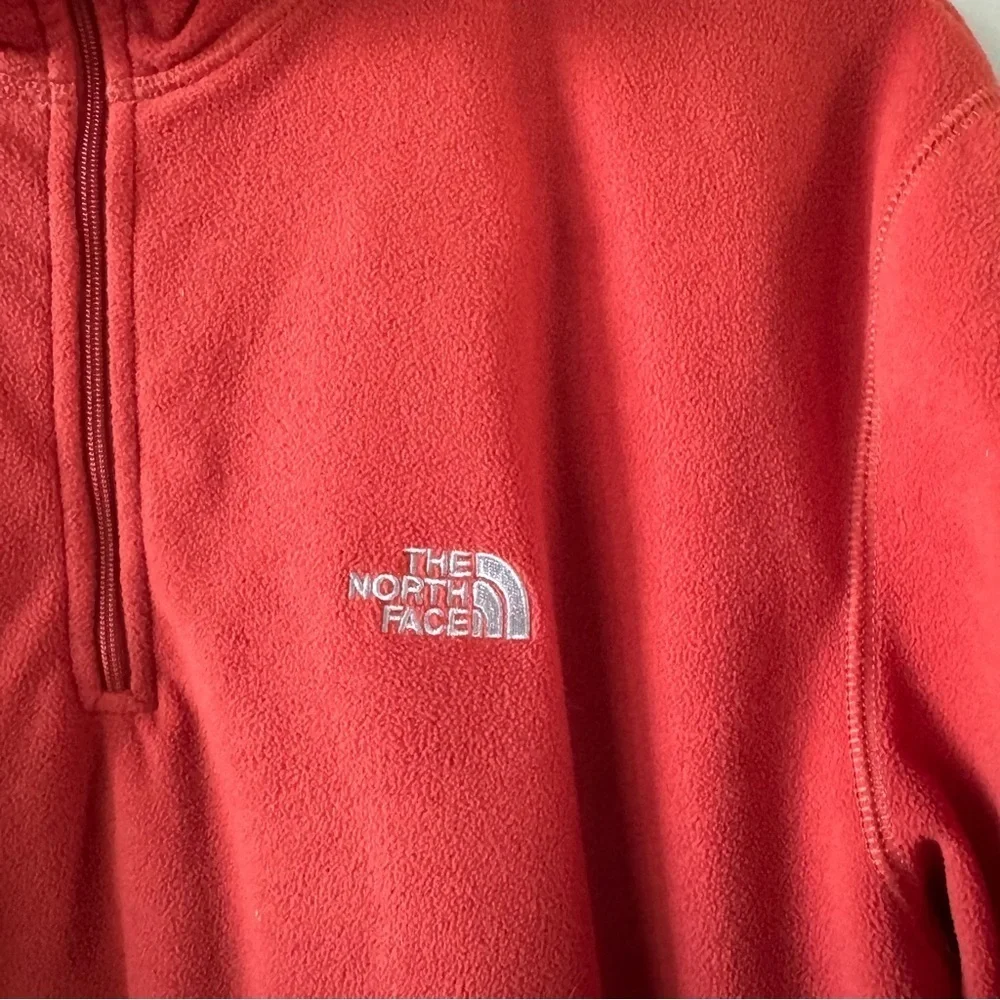 The North Face Crimson Orange Half-Zip Fleece Long Sleeve